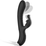 Black&Silver Jamie – silikonowy stymulator z podwójnym silnikiem, 10 trybów, wodoodporny