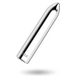 Black & Silver Kailan 2 Srebrny – mini wibrujący pocisk, magnetyczny, silikon, metal, USB