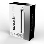 Black & Silver Kailan 2 Srebrny – mini wibrujący pocisk, magnetyczny, silikon, metal, USB