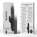 Black&Silver Kenji – urządzenie intymne z systemem Watchme, 10 trybów, silikon, 24,5 cm