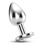 Crushious Bijou Small Clear – metalowa ozdoba intymna z przezroczystym kryształem, 6 cm