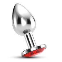 Crushious Bijou Small Red – metalowy gadżet ozdobny z czerwonym kryształem, 6 cm