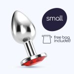Crushious Bijou Small Red – metalowy gadżet ozdobny z czerwonym kryształem, 6 cm