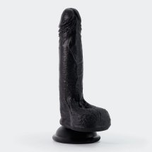 Crushious Inviktus Liquid Silicone 19 cm Czarny Elastyczny Model z Przyssawką i Systemem Harness