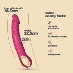 Crushious Magnus Bend rożowy – elastyczny model masujący z uchwytem, 10 trybów, 22,5 cm