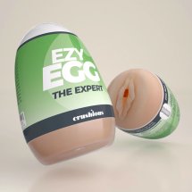Crushious Ezy Egg The Expert Zielony – intymny gadżet z teksturą, TPE, kompaktowy