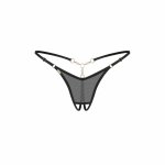 Obsessive Oxaria String Black S/M – czarny model z regulowanymi paseczkami i złotymi detalami