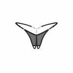 Obsessive Oxaria String Black S/M – czarny model z regulowanymi paseczkami i złotymi detalami