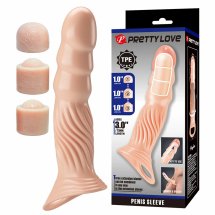 Pretty Love przedłużana osłona anatomiczna TPE z regulacją długości i teksturowaną powierzchnią