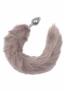 CalExotics Running Wild Tail sonda metalowa z futrzanym ogonem 32 cm, ergonomiczna