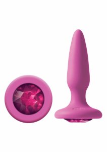 Glams Mini Rainbow Gem – silikonowy korek intymny z kolorowym kryształem, kompaktowy, NS Novelties