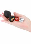 Glams Xchange Round Medium NS Novelties – silikonowy plug z wymiennymi kryształami, średni, 3 kolory