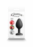 Glams Xchange Round Medium NS Novelties – silikonowy plug z wymiennymi kryształami, średni, 3 kolory
