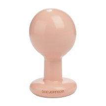 Doc Johnson The Classic Round Plug Medium – kremowy, anatomiczny korek intymny 10,8 cm, szeroka podstawa