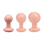 Doc Johnson The Classic Zestaw 3 anatomicznych korków Round Butt Plug Cream – kremowy, trzy rozmiary