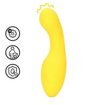 Loveline Mini Curved Tip Flirty Banana kompaktowy masażer silikonowy, zakrzywiona końcówka, żółty