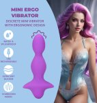 Loveline Mini Ergo Vibrator Sweet Amethyst kompaktowy silikonowy model z regulacją trybów