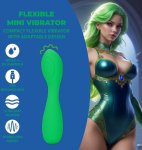 Loveline Mini Flexible Vibrator Zielony kompaktowy, elastyczny model silikonowy