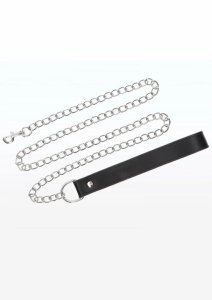 TABOOM Chain Leash stalowy łańcuch do obroży z karabińczykiem, 90 cm, czarna rączka