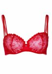Very Sexy biustonosz koronkowy unlined z paskami i diamentem, czarny