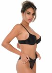 Cottelli Collection Crotchless Hiphugger koronkowe figi z otwartym krokiem i marszczonym tyłem
