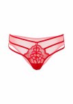 Lace String with Straps koronkowe majtki z trzema paskami i dekoracyjnym diamentem czarne