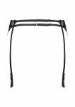 Garter Belt G002 pas do pończoch czarny z tiulu i koronki, regulowane paski
