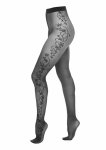 Tights T007 rajstopy Tights z kwiatowym wzorem 20 den, elastyczne, klasyczne