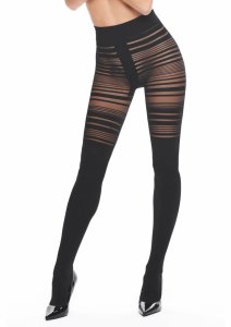 Tights T010 rajstopy 80 den czarne, siateczka z tygrysim wzorem, elastyczne