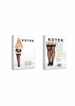 Stockings S016 Plus pończochy do pasa 20 den czarne, koronkowe wykończenie