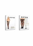 Stockings S016 Plus pończochy do pasa 20 den czarne, szeroka koronka, Plus Size