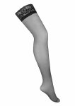 Stockings S019 Plus pończochy do pasa z ozdobną koronką 20 den czarne Plus Size