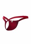 MOB Y Buns Thong – męskie stringi z miękkiego materiału premium, cienkie paski V, czarne