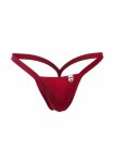 MOB Y Buns Thong – męskie stringi z miękkiego materiału premium, cienkie paski V, czarne