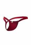 MOB Y Buns Thong – męskie stringi z miękkiego materiału premium, cienkie paski V, czarne