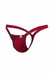MOB Y Buns Thong – męskie stringi z miękkiego materiału premium, cienkie paski V, czarne