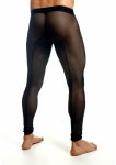 MOB Sheer Mesh Tights męskie rajstopy siateczkowe czarne, elastyczna siateczka