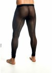 MOB Sheer Mesh Tights męskie rajstopy siateczkowe czarne, elastyczna siateczka