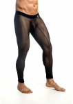 MOB Sheer Mesh Tights męskie rajstopy siateczkowe czarne, elastyczna siateczka