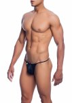 MOB Microfiber V-String męski, bezszwowy, oddychający, czarny, anatomiczna kieszeń