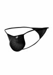 MOB Microfiber V-String męski, bezszwowy, oddychający, czarny, anatomiczna kieszeń