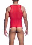MOB Sexy Sheer Body siateczkowy kombinezon z otwartym przodem, czarny, stringi
