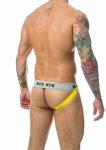 MOB Stripe Classic Jock sportowy pas z bawełnianą kieszenią czarny, kontrastowe paski