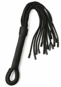 TABOOM Knot Flogger bat Bondage in Luxury z ozdobnymi węzłami i ergonomiczną rączką czarny