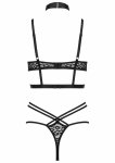 2 Pcs Set TP106 komplet bielizny z ozdobnymi paskami i chokerem, regulacja