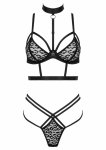 2 Pcs Set TP106 komplet bielizny z ozdobnymi paskami i chokerem, regulacja