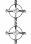 Taboom Divine Cross Clamps stalowe klamry do ciała z regulacją nacisku, srebrne