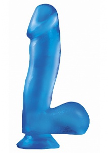 SexShop - Dildo realistyczne z przyssawką - PIPEDREAM Basix Rubber Works 6.5" Dong with Suction Cup - Niebieski - online