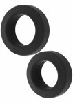Double Stackers C-Rings 2 Pcs Set M silikonowe pierścienie wsparcia, średni rozmiar, czarny