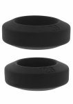 Double Stackers C-Rings 2 Pcs Set M silikonowe pierścienie wsparcia, średni rozmiar, czarny